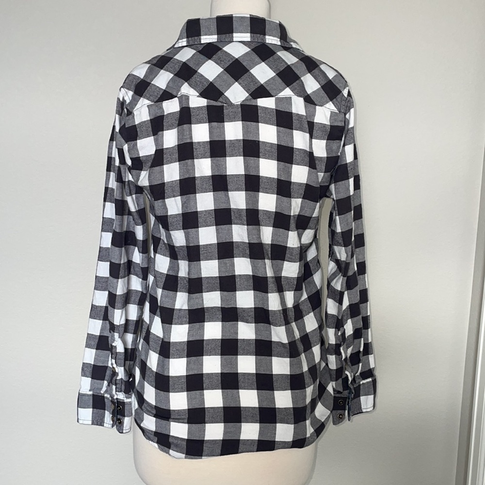 JACHS GIRLFRIEND comfort stretch black and white flannel in women’s size small - Picture 5 of 11